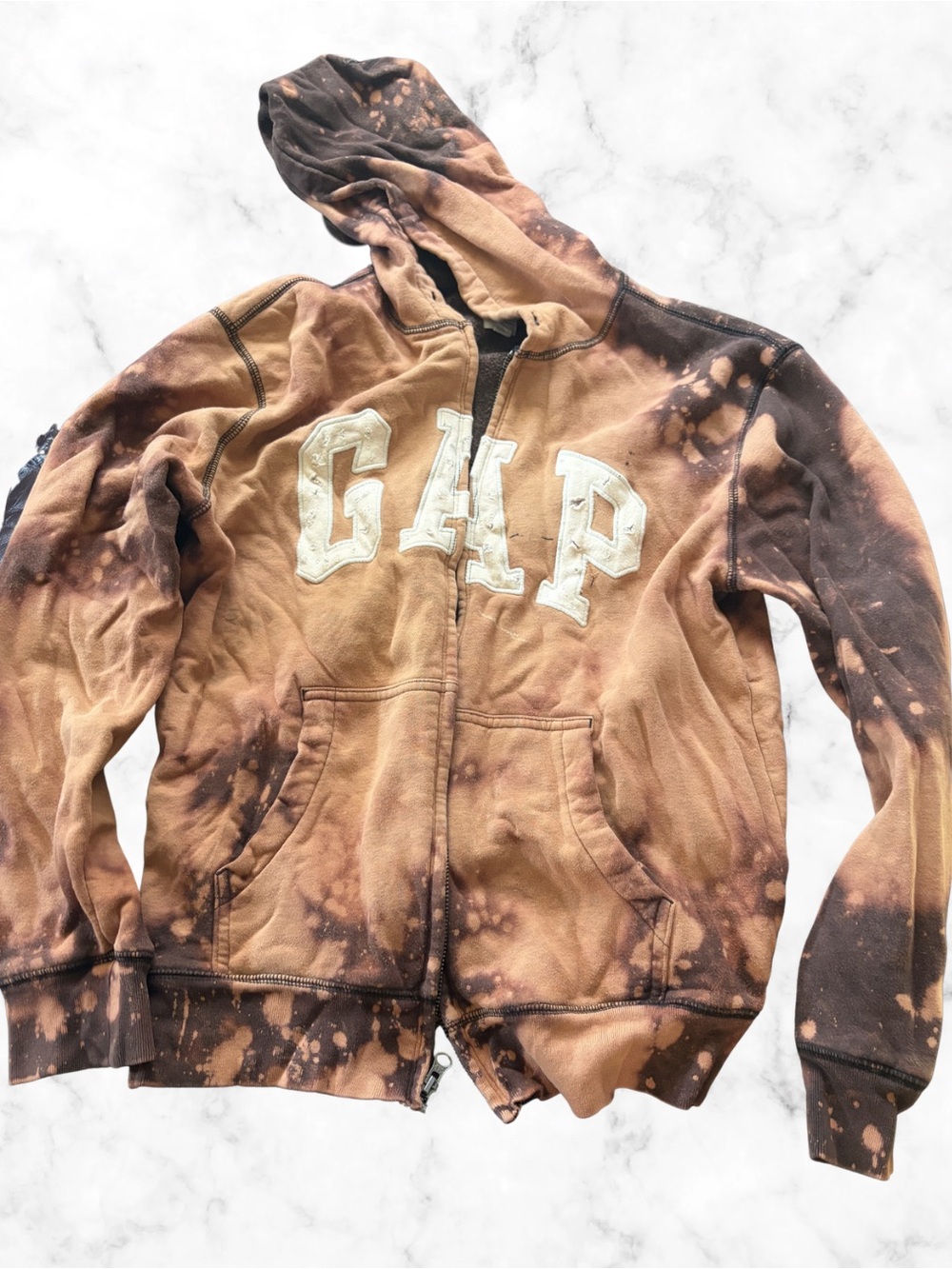 GAP tie dye Brown and Dark Brown Zip Hoodie